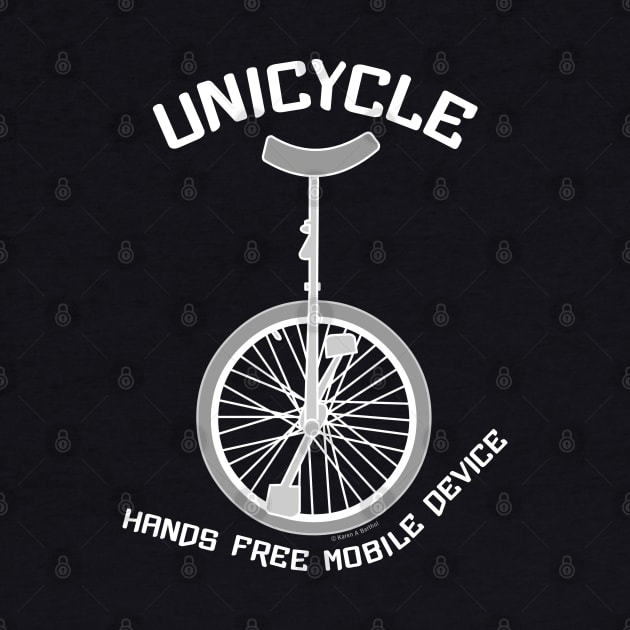 Unicycle Mobile Device White Text by Barthol Graphics